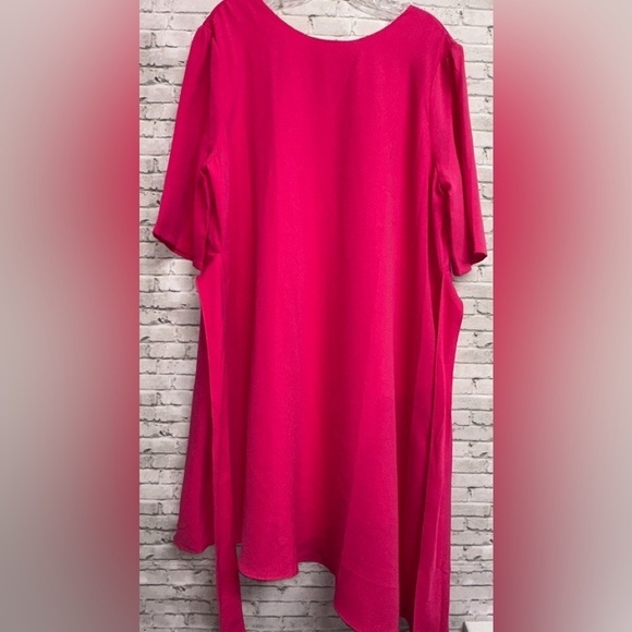 Symphony + Hot Pink Fushia Women's Size 2XL Dress Front Tie Slant Hemline NEW - Picture 4 of 12